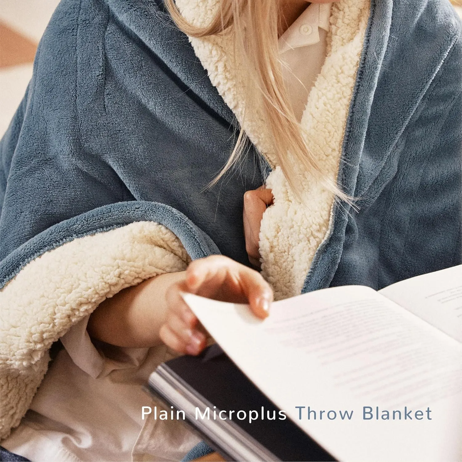Heated Blanket 50''x60''-Soft and Comfortable Electric Throw,5 Heat Settings and 3H Auto Shut-Off Heating Blanket ETL&FCC Certification Machine Washable (Blue)