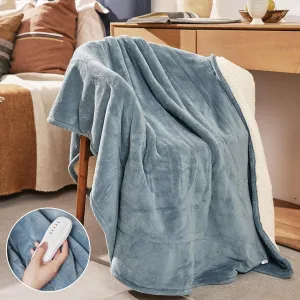Heated Blanket 50''x60''-Soft and Comfortable Electric Throw,5 Heat Settings and 3H Auto Shut-Off Heating Blanket ETL&FCC Certification Machine Washable (Blue)