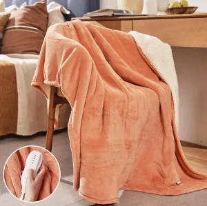 Heated Blanket 50''x60''-Soft and Comfortable Electric Throw,5 Heat Settings and 3H Auto Shut-Off Heating Blanket ETL&FCC Certification Machine Washable (Orange)