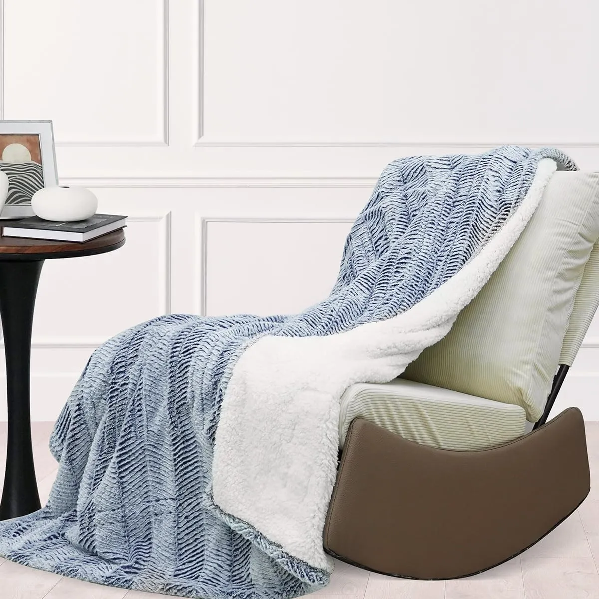 Heated Blanket Electric Blanket 50" x 60" - Cozy Soft Heated Throw with 5 Heating Levels & 3 Hours Auto Off,Machine Washable,ETL & FCC Certification,Over-Heat Protect(Frosty Blue)