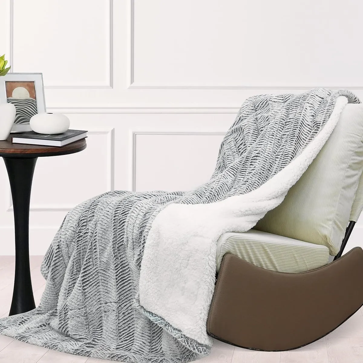 Heated Blanket Electric Blanket 50" x 60" - Cozy Soft Heated Throw with 5 Heating Levels & 3 Hours Auto Off,Machine Washable,ETL & FCC Certification,Over-Heat Protect(Frosty Gray)