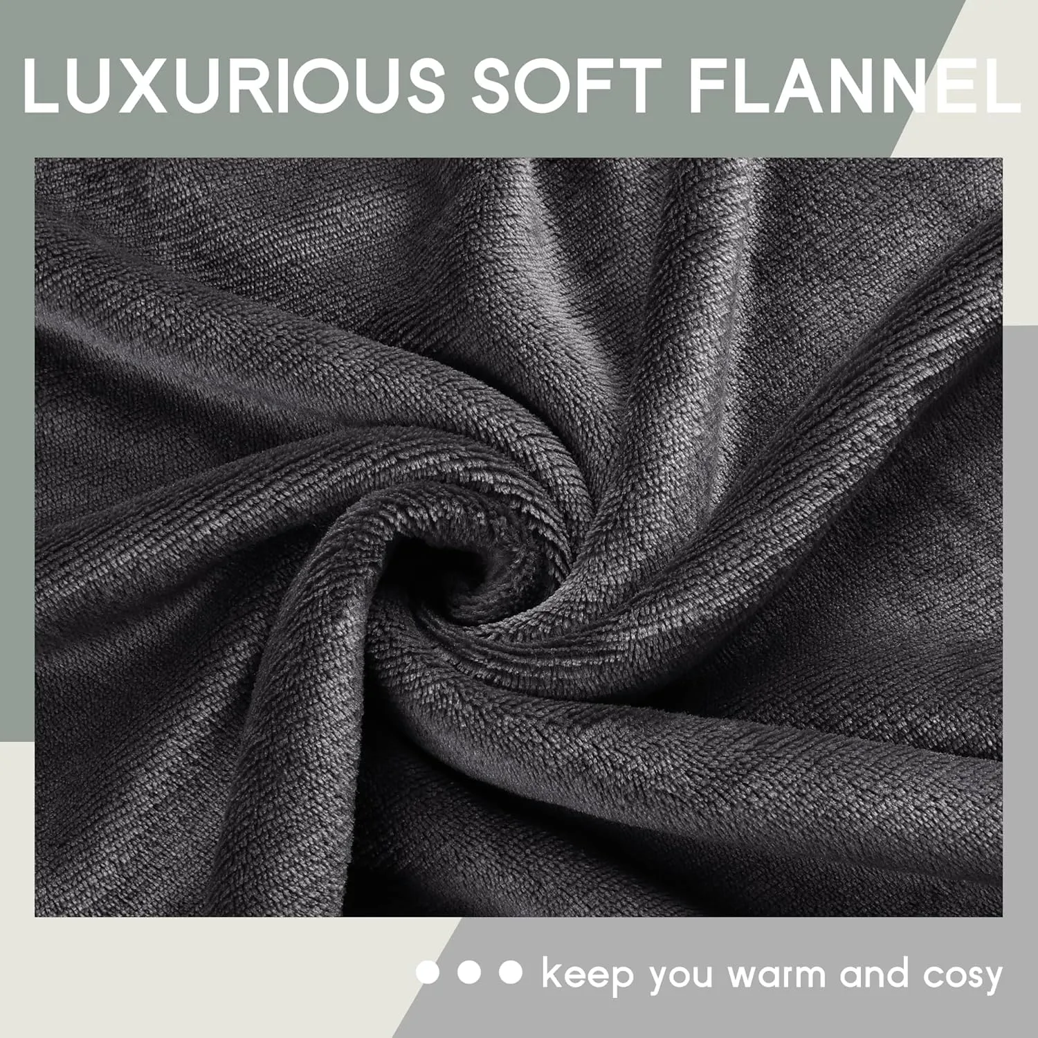 Heated Blanket Electric Blanket Full Size 72''x84'', Soft Flannel Heating Blanket with 10 Hour Auto Off - 5 Heat Settings - Machine Washable - Dark Grey