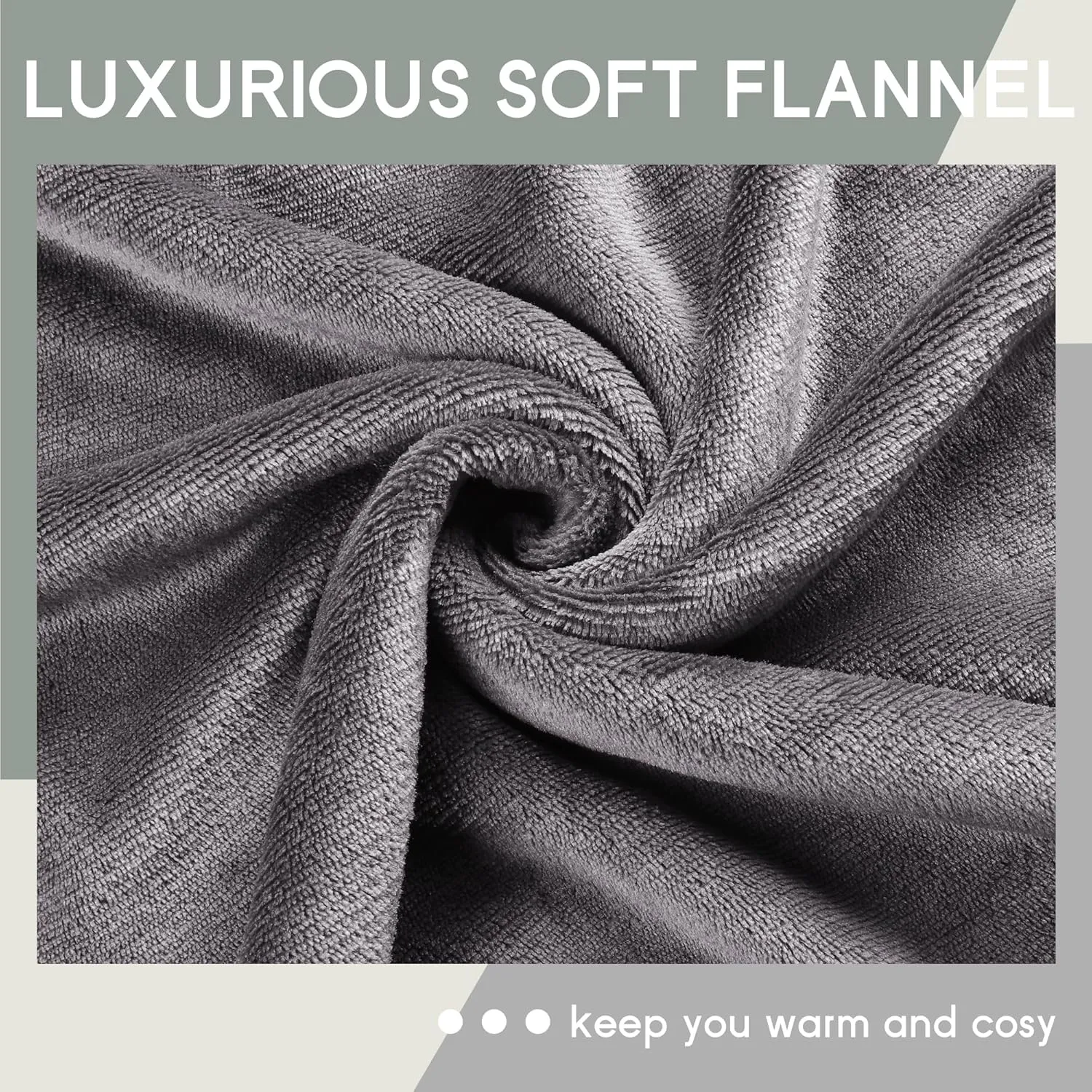Heated Blanket Electric Blanket Full Size 72''x84'', Soft Flannel Heating Blanket with 10 Hour Auto Off - 5 Heat Settings - Machine Washable - Light Grey