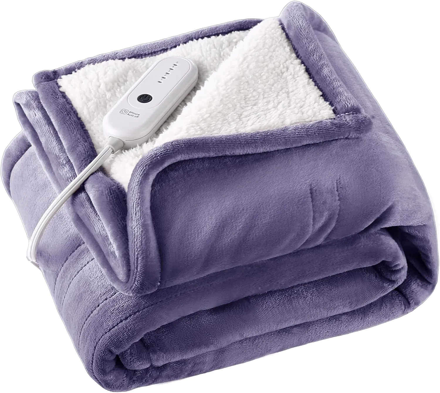 Heated Blanket Electric Blanket Throw - 50"x60" Heating Blanket Throw with 5 Heating Levels Fast Heating, 4 Hours Auto Off & ETL Certified Heated Throw Blanket, Machine Washable, Lavender Purple
