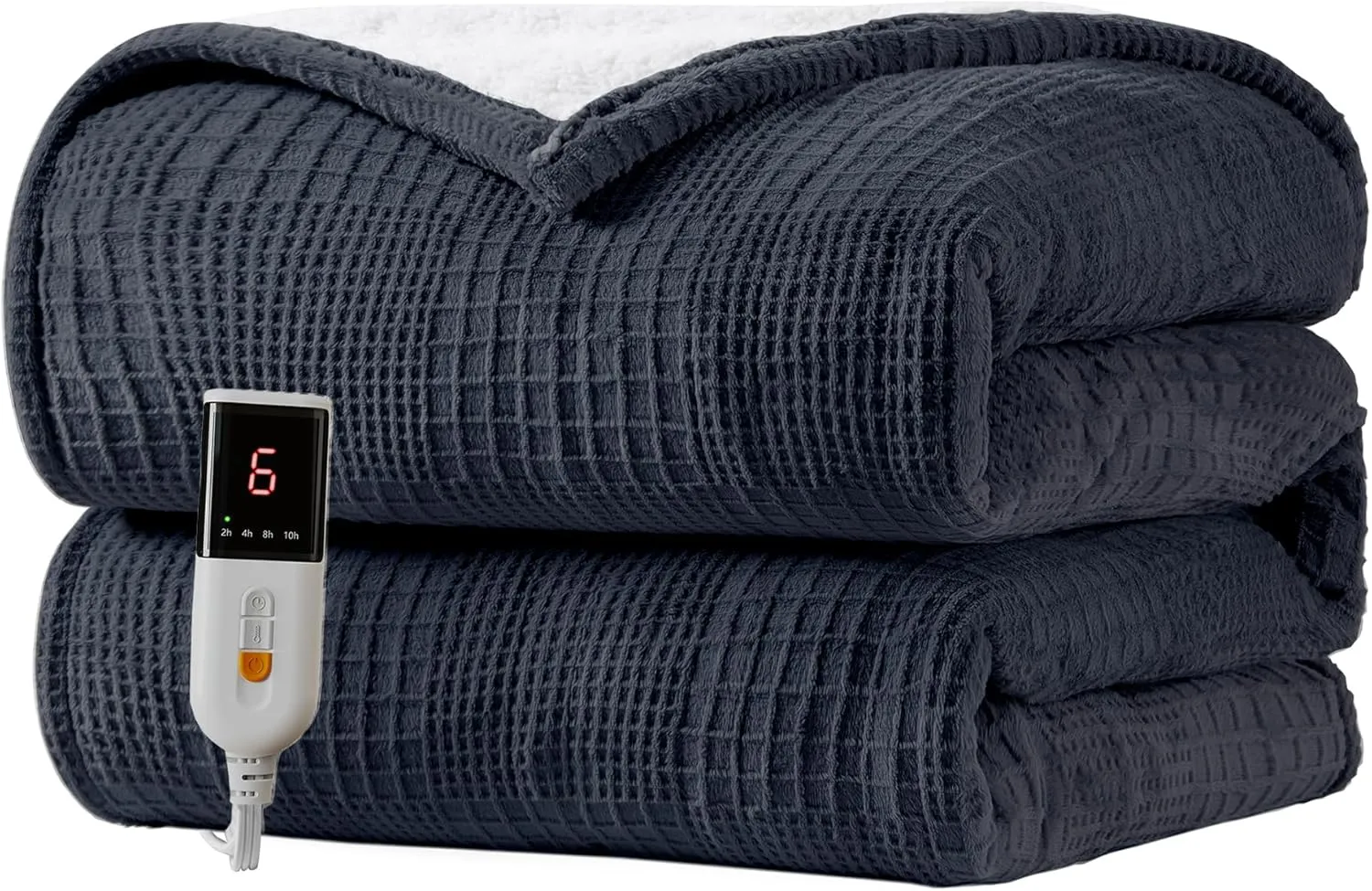 Heated Blanket Electric Blanket Throw 50''X60''-Heating Blanket with 6 Heat Settings-2-10 Hours Auto Off,ETL Certified,Machine Washable (Black)