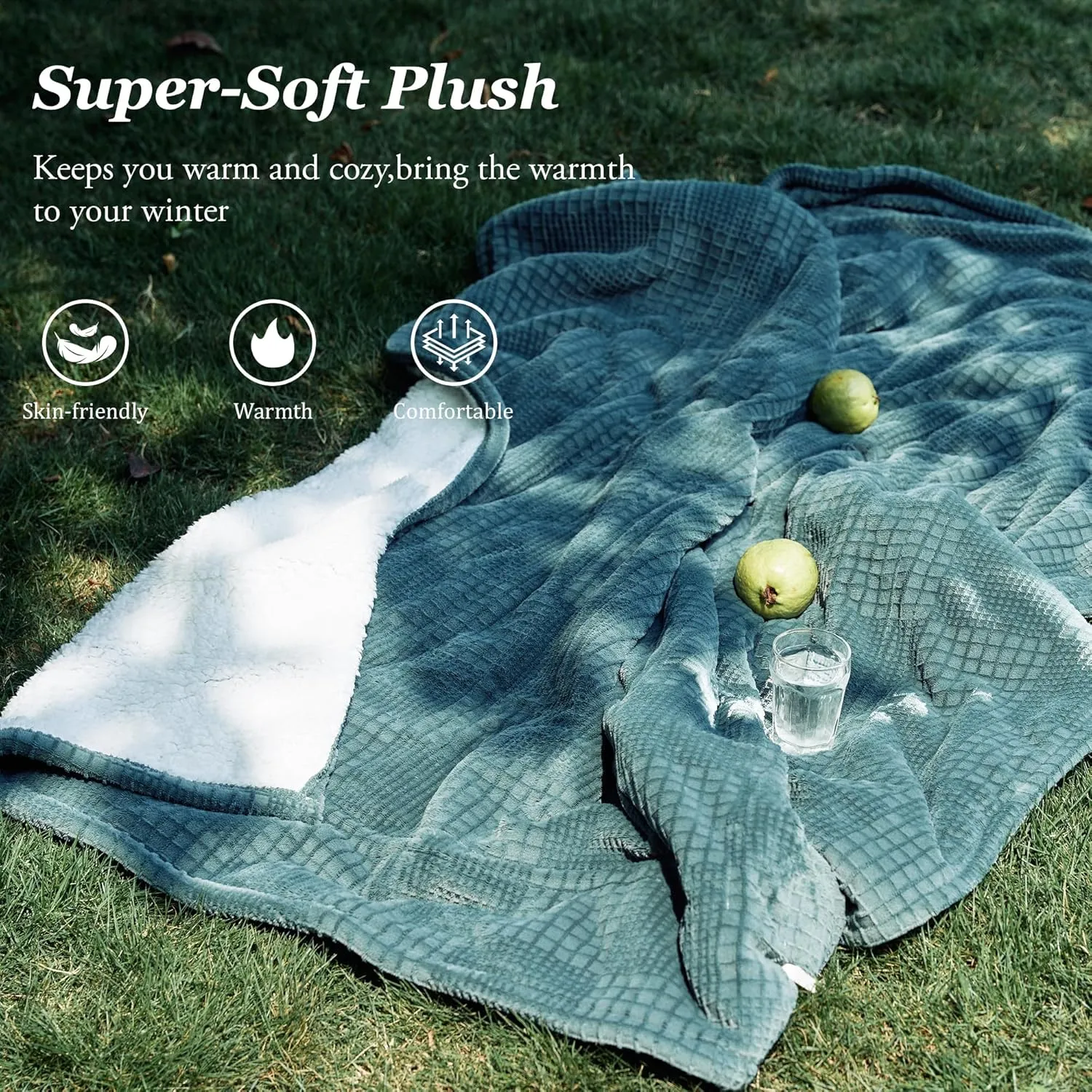 Heated Blanket Electric Blanket Throw 50''X60''-Heating Throw with 6 Heat Settings-2-10 Hours Auto Off,ETL Certified,Machine Washable (Green)