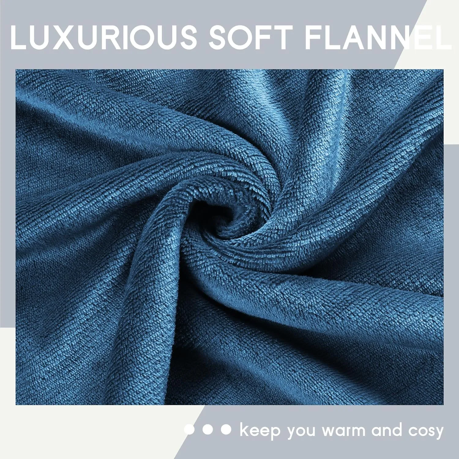 Heated Blanket Electric Blanket Twin Size 62''x84'', 4 Heating Levels 10 Hrs Auto Shut Off Soft Warmer Flannel Blanket ETL Certification - Blue