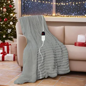 Heated Blanket - Electric Blanket with Dual Controller 6 Heating Levels & 10 Hour Auto Off Fast Heating Blanket, ETL Certified (84X90 Inch,Light Gray)