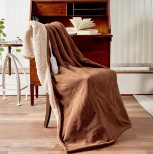 Heated Blanket-Electric Blanket,50"x60" Soft Heated Throw Blanket with 5 Heating Levels & 3 Hours auto-Off,Over-Heat Protection Fast-Heating,Machine Washable（Nut）
