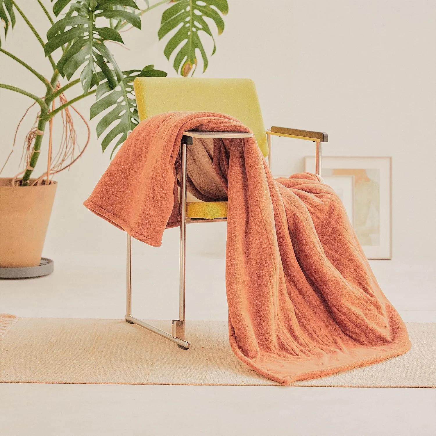 Heated Blanket-Electric Blanket,50"x60" Soft Heated Throw Blanket with 5 Heating Levels & 3 Hours auto-Off,Over-Heat Protection Fast-Heating,Machine Washable（Orange）