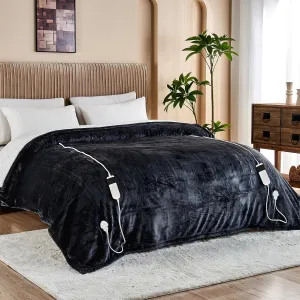 Heated Blanket Electric Queen Size, Soft Sherpa Flannel Heating Blanket Throw with Overheating Protection, 8 Hours Auto Off 10 Fast Heating Levels, Heat Blanket for Home & Office Machine Washable