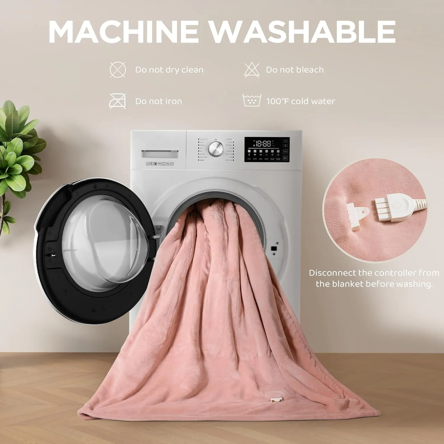 Heated Blanket Electric Throw 50" x 60" -Heated Throw Blanket with 4 Heating Levels & 3 Hours Auto Off,Machine Washable,ETL & FCC Certification,Over-Heat Protect（Candy Pink）