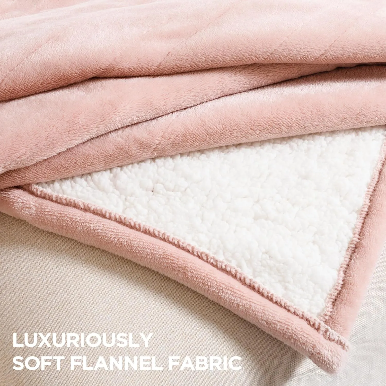 Heated Blanket Electric Throw 50" x 60" -Heated Throw Blanket with 4 Heating Levels & 3 Hours Auto Off,Machine Washable,ETL & FCC Certification,Over-Heat Protect（Candy Pink）