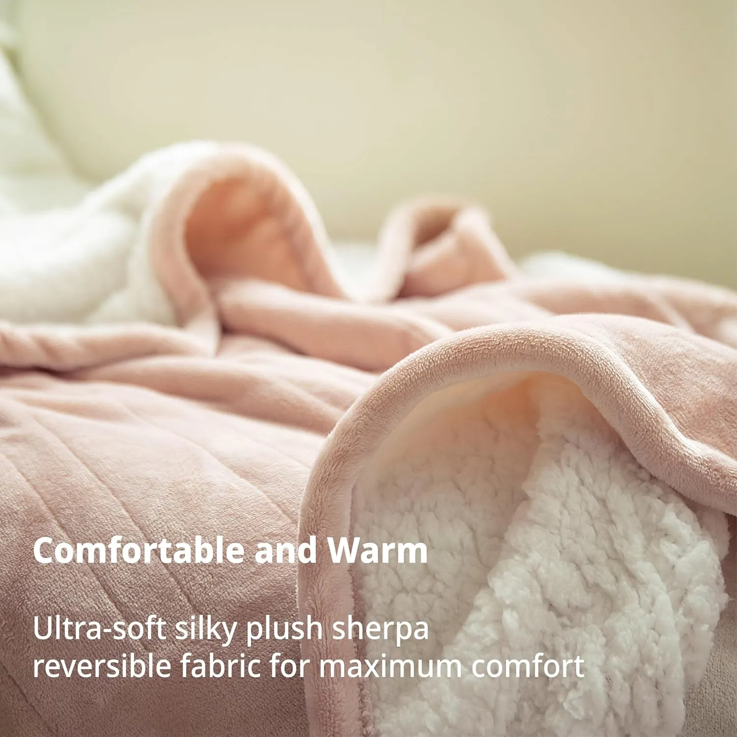 Heated Blanket Electric Throw 50" x 60" -Heated Throw Blanket with 4 Heating Levels & 3 Hours Auto Off,Machine Washable,ETL & FCC Certification,Over-Heat Protect（Candy Pink）