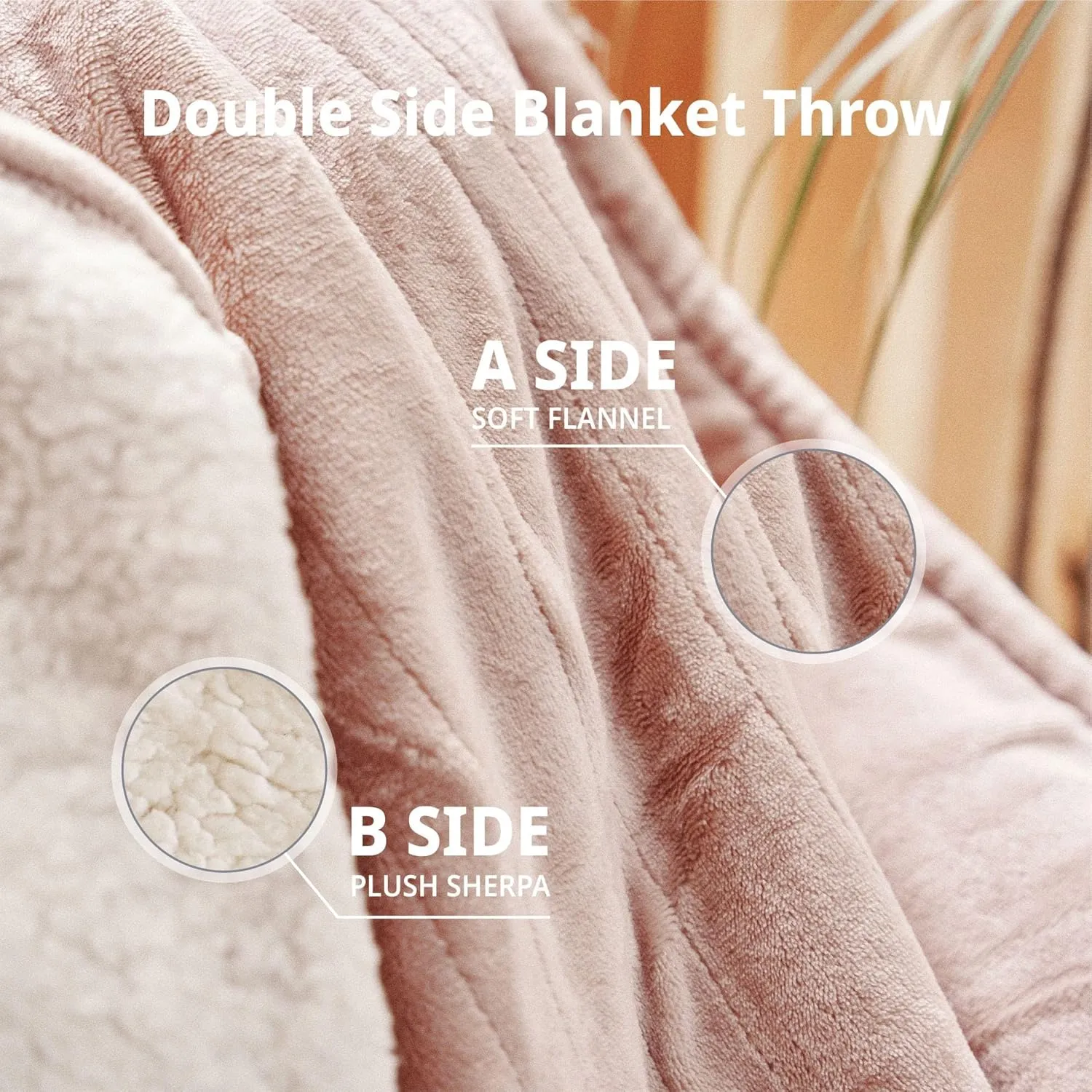 Heated Blanket Electric Throw 50" x 60" -Heated Throw Blanket with 4 Heating Levels & 3 Hours Auto Off,Machine Washable,ETL & FCC Certification,Over-Heat Protect（Candy Pink）
