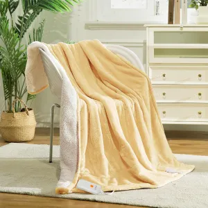 Heated Blanket Electric Throw 50" x 60" -Heated Throw Blanket with 4 Heating Levels & 3 Hours Auto Off,Machine Washable,ETL & FCC Certification,Over-Heat Protect（Cheesy Yellow）