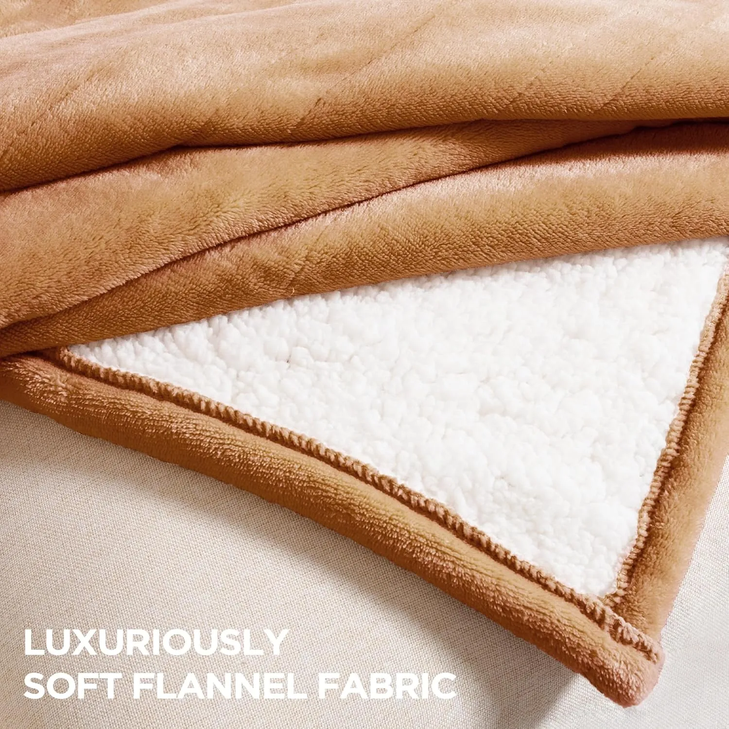 Heated Blanket Electric Throw 50" x 60" -Heated Throw Blanket with 4 Heating Levels & 3 Hours Auto Off,Machine Washable,ETL & FCC Certification,Over-Heat Protect（Cocoa Brown）