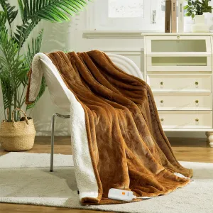 Heated Blanket Electric Throw 50" x 60" -Heated Throw Blanket with 4 Heating Levels & 3 Hours Auto Off,Machine Washable,ETL & FCC Certification,Over-Heat Protect（Cocoa Brown）