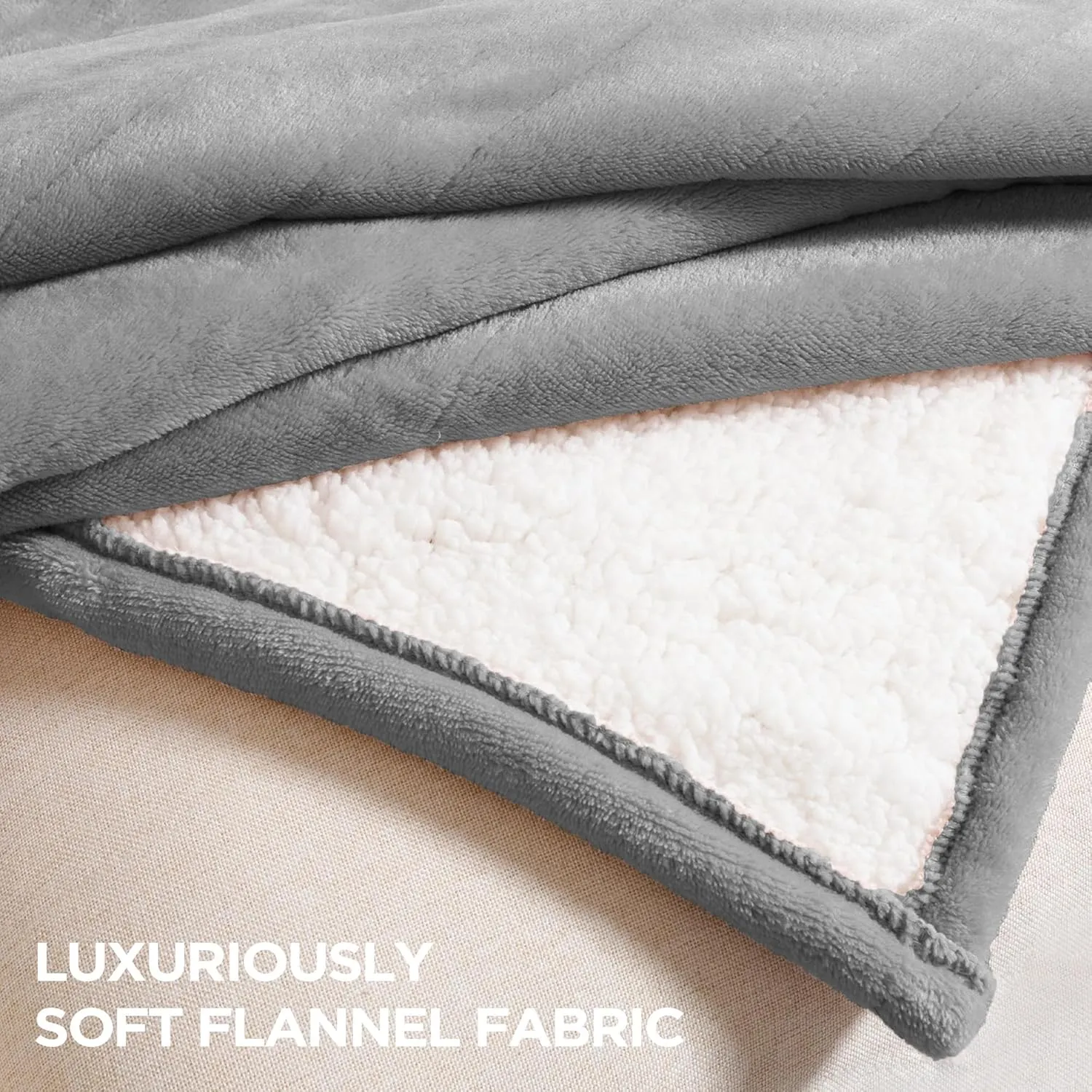 Heated Blanket Electric Throw 50" x 60" -Heated Throw Blanket with 4 Heating Levels & 3 Hours Auto Off,Machine Washable,ETL & FCC Certification,Over-Heat Protect（Dark Gray）