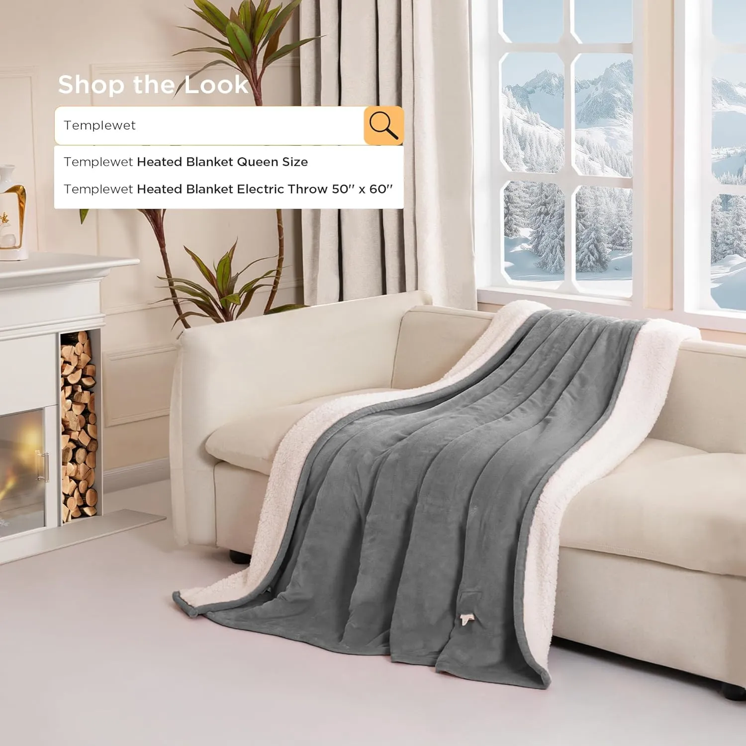 Heated Blanket Electric Throw 50" x 60" -Heated Throw Blanket with 4 Heating Levels & 3 Hours Auto Off,Machine Washable,ETL & FCC Certification,Over-Heat Protect（Dark Gray）