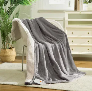 Heated Blanket Electric Throw 50" x 60" -Heated Throw Blanket with 4 Heating Levels & 3 Hours Auto Off,Machine Washable,ETL & FCC Certification,Over-Heat Protect（Dark Gray）