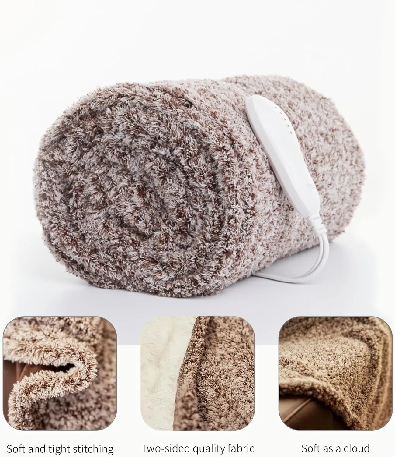 Heated Blanket Electric Throw 50" x 60" -Heated Throw Blanket with 5 Heating Levels & 3 Hours Auto Off,Machine Washable,ETL & FCC Certification,Over-Heat Protect（Racoon）