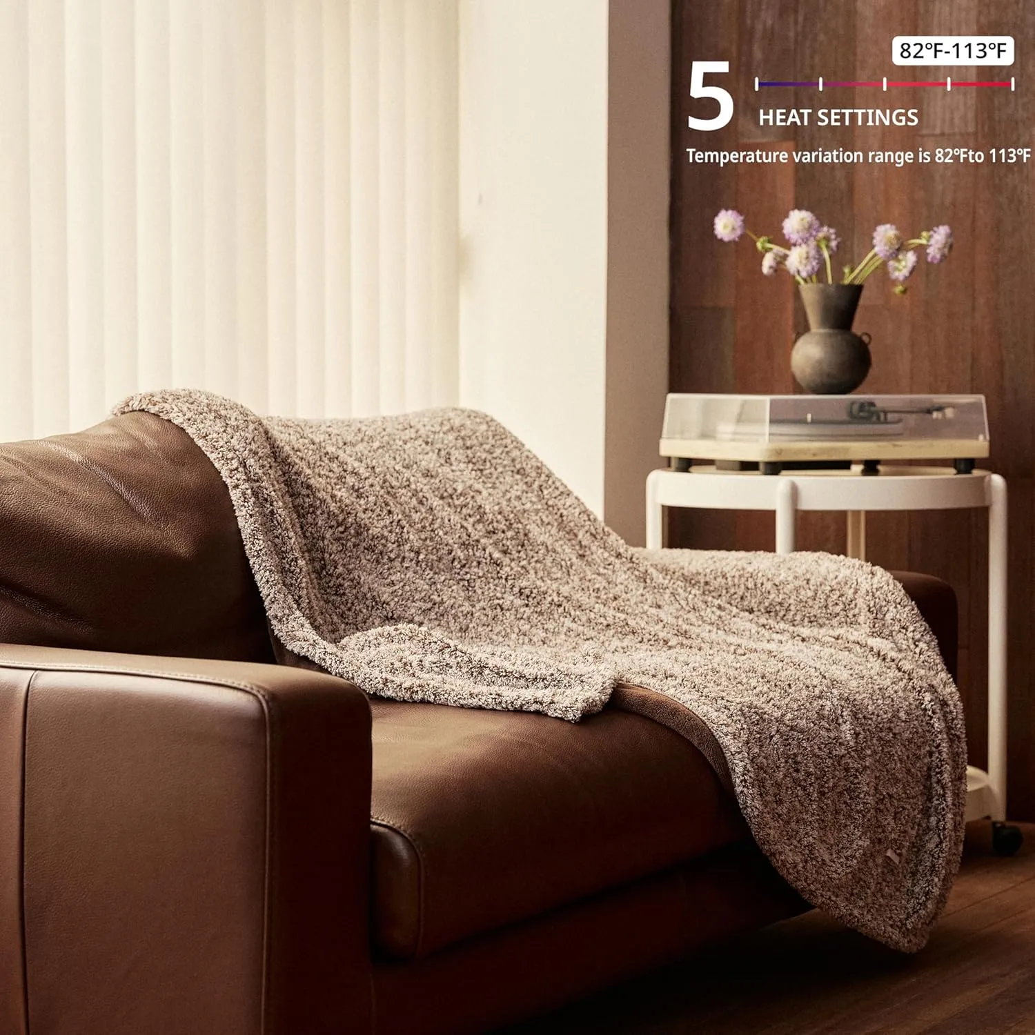Heated Blanket Electric Throw 50" x 60" -Heated Throw Blanket with 5 Heating Levels & 3 Hours Auto Off,Machine Washable,ETL & FCC Certification,Over-Heat Protect（Racoon）
