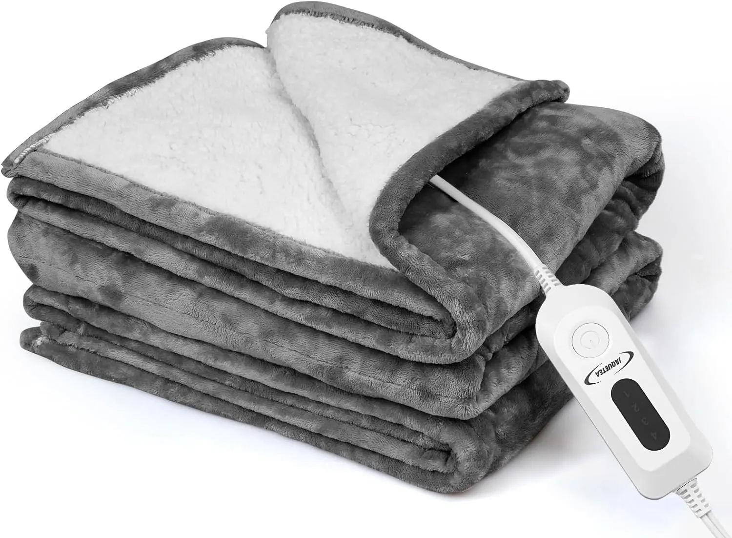 Heated Blanket Electric Throw Blanket- 50''x60'' Heating Blanket Throw 4 Hours Auto-Off & 4 Heating Levels Over-Heat Protection, Machine Washable Flannel Sherpa,Electric ETL Certification
