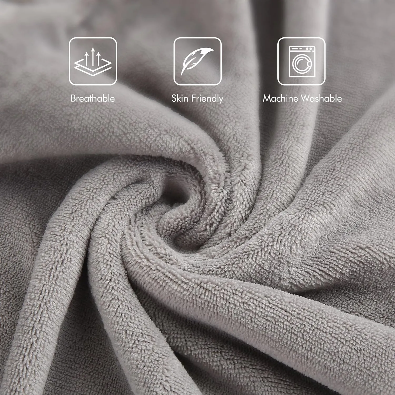 Heated Blanket Full Size - 72"x84" Full Size Electric Blanket with Preheat Function & Overheat Protection, 6 Heating Levels Heated Blanket with 1-10 Hours Adjustable Timer, Light Gray