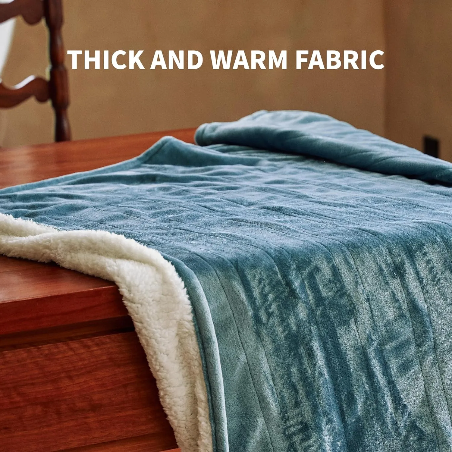 Heated Blanket Throw 50"x60" - Machine Washable Electric Throw Blanket Office Heated Throw Blanket with ETL & FCC Certification 5 Heating Levels 3 Hour Auto-Off Overheat Protection(Green)