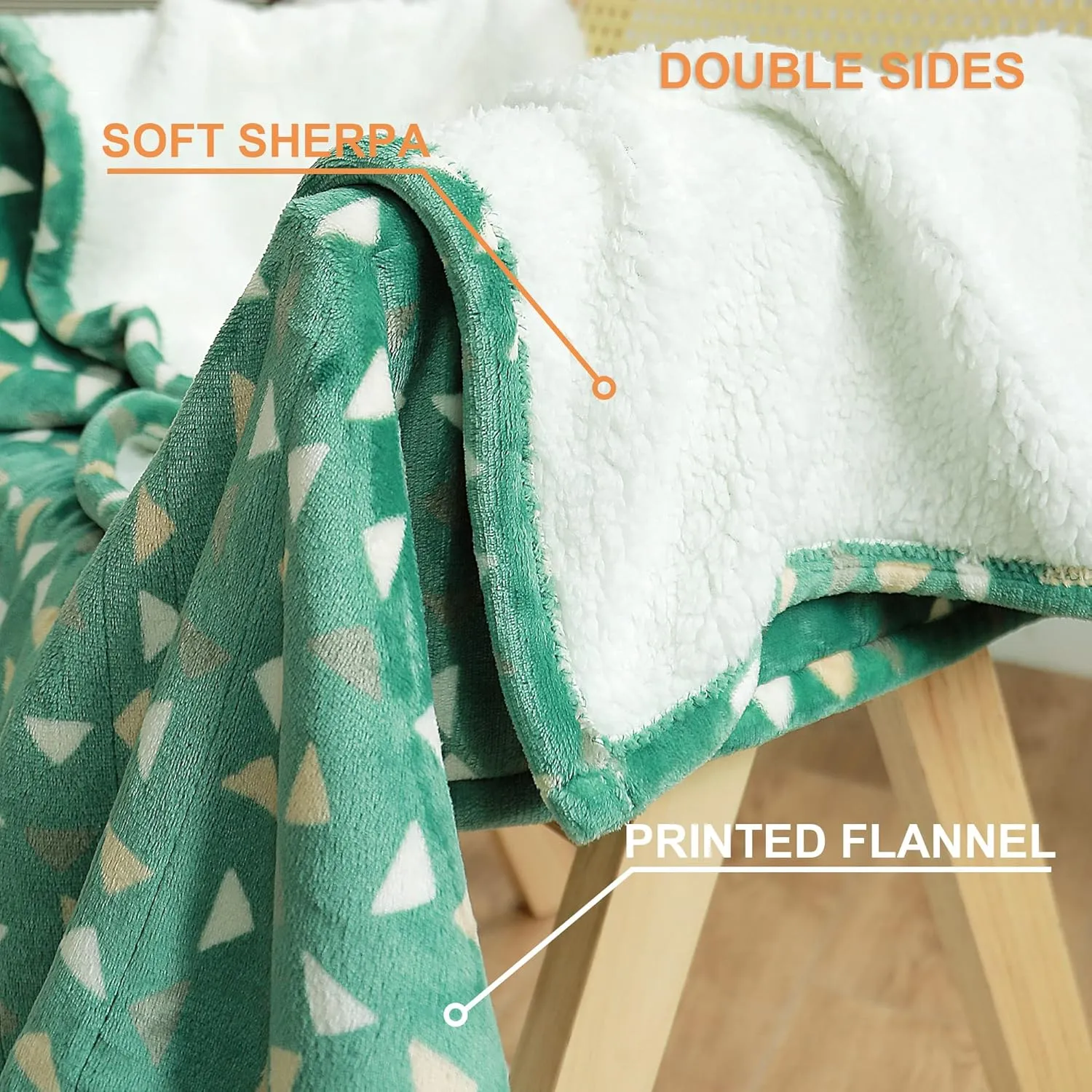 Heated Blanket Throw 50"x60" - Machine Washable Electric Throw Blanket Printed Heated Throw Blanket with ETL & FCC Certification 4 Heating Levels 3 Hours Auto-Off Overheat Protection (Delta)