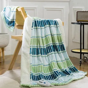 Heated Blanket Throw 50"x60" - Machine Washable Electric Throw Blanket Printed Heated Throw Blanket with ETL & FCC Certification 4 Heating Levels 3 Hours Auto-Off Overheat Protection (Strip)