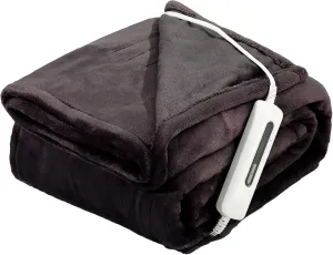 Heated Electric Blanket Throw with 3 Heating Levels, 4H Auto Off, Fast Heating,2 Sided Flannel with ETL Certification and Machine Washable, Home Office Travel Use, 50" x 60"Dark Brown