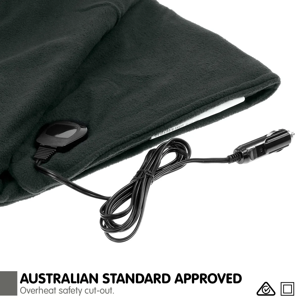Heated electric car blanket -black