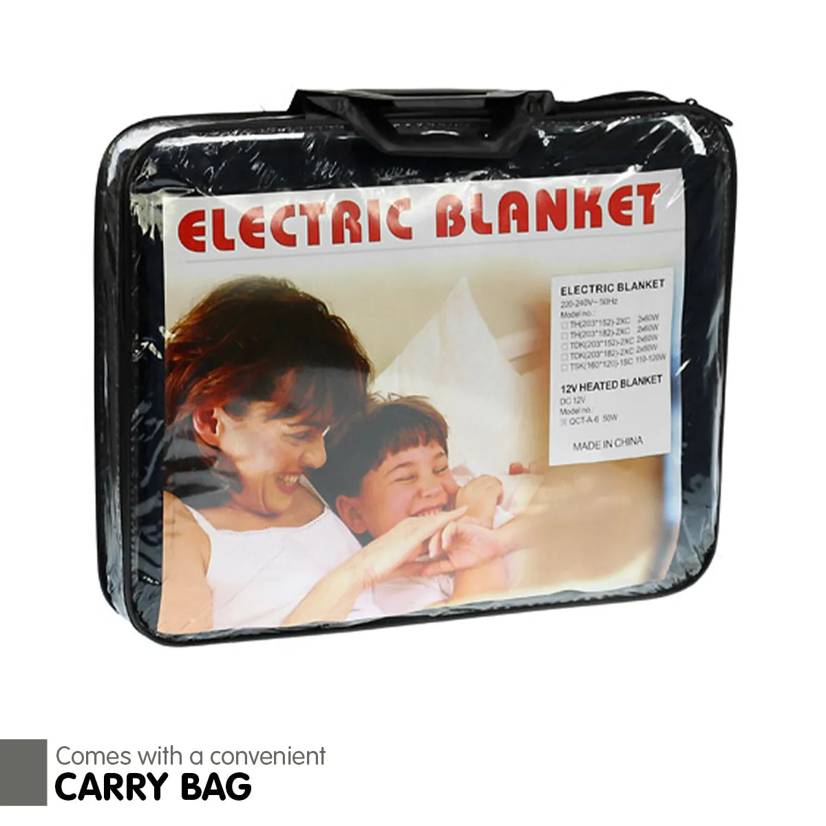 Heated electric car blanket -black