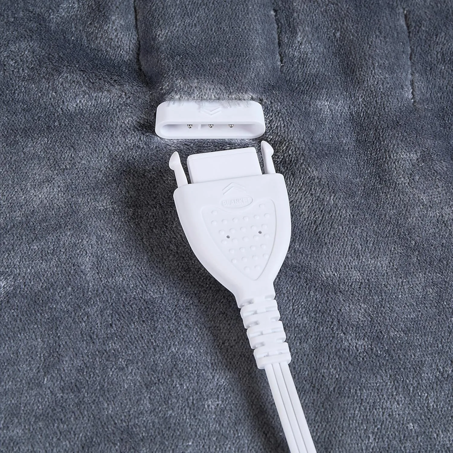 Heated Plush Blanket Twin Charcoal