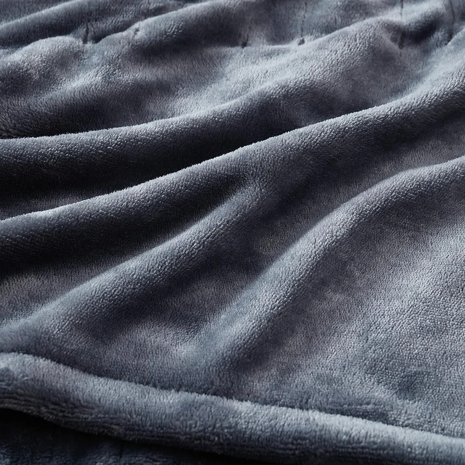 Heated Plush Blanket Twin Charcoal