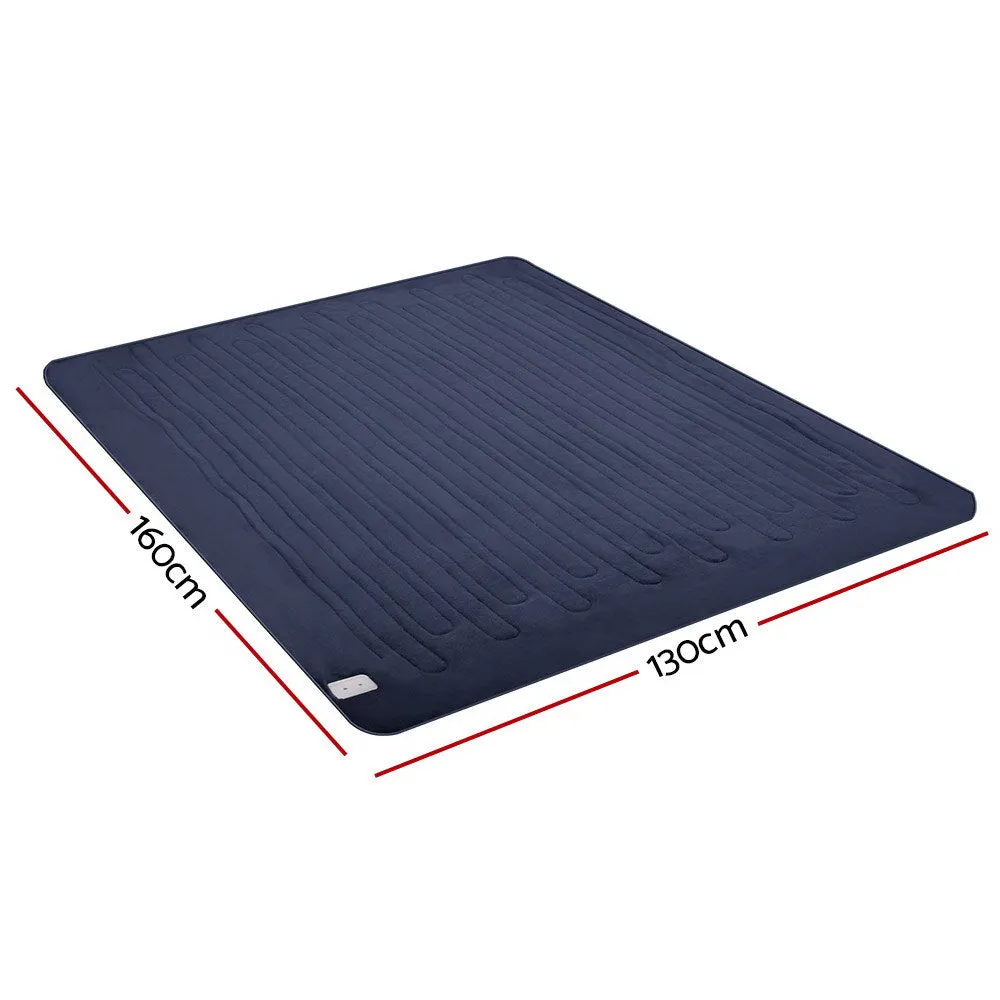 Heated Throw (160x130cm) Soft Fleece Electric Blanket - Blue