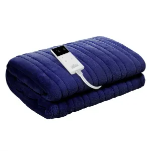 Heated Throw (160x130cm) Soft Fleece Electric Blanket - Blue