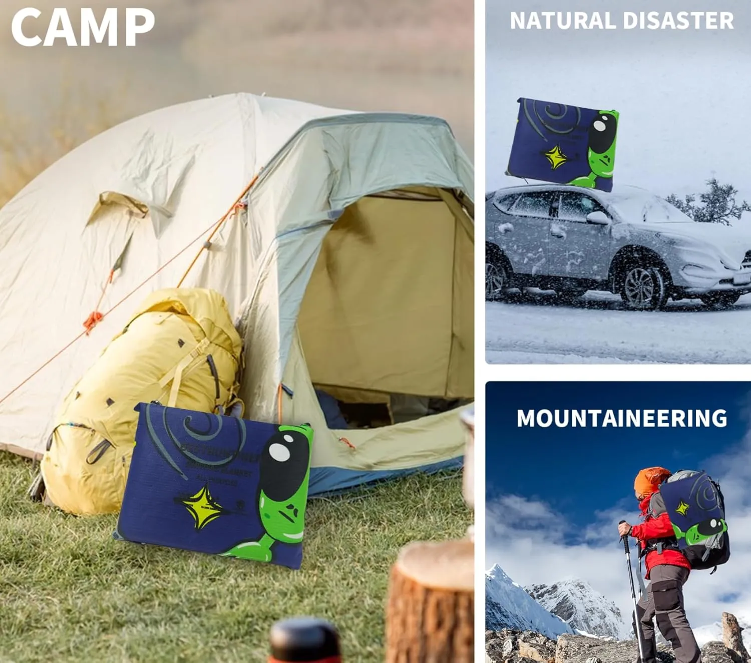 Heavy Duty Survival Blanket -Multifunctional Reflective Tarp Thermal Blanket - 60" x 83" Waterproof Sandproof for Camping Hiking Outdoors Multifunctional Emergency Blanket…