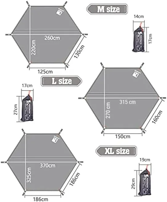 HIKEMAN Hexagonal Tent Footprint,1-4 Person Ultralight Waterproof Tent Tarp Ground Sheet Mat with 6 Tent Stakes for Camping Hiking Picnic Backpacking