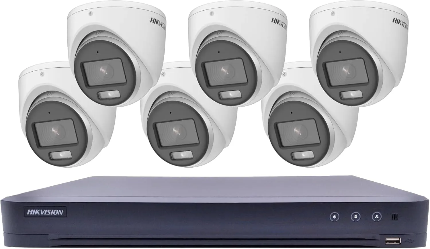 Hikvision T7208U2TA6C 5MP ColorVu TurboHD Kit 8 Channel DVR w/ 2TB HDD   (6) 5MP Outdoor ColorVu Turret Cameras (Renewed)