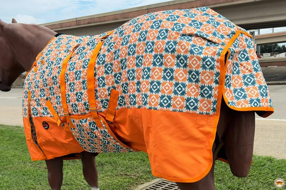 HILASON Orange 76 in 1200D Winter Waterproof Poly Horse Blanket Belly Wrap | Horse Blanket | Horse
