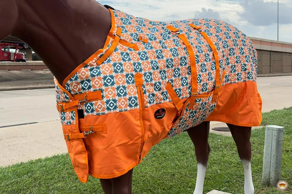 HILASON Orange 76 in 1200D Winter Waterproof Poly Horse Blanket Belly Wrap | Horse Blanket | Horse