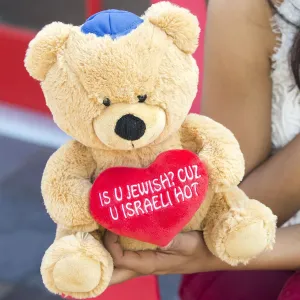 Hollabears 10" is U Jewish? Cuz U Israeli Hot Teddy Bear Hanukkah Funny Plush Gift