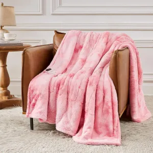 Homemate Heated Blanket Electric Throw - 50"x60" Heating Blanket Throw 1/2/4/6/8 Hours Auto-Off 10 Heat Level Over-Heat Protection Luxury Faux Fur Sherpa ETL Certification