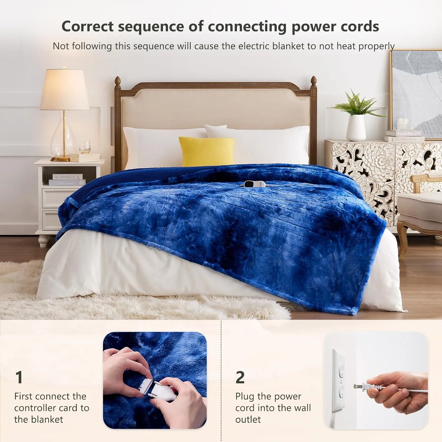 Homemate Heated Blanket Electric Throw - 50"x60" Heating Blanket Throw 1/2/4/6/8 Hours Auto-Off 10 Heat Level Over-Heat Protection Luxury Faux Fur Sherpa ETL Certification