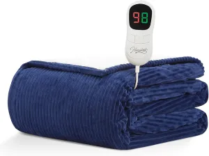 Homemate Heated Blanket Electric Throw - 50"x60" Heating Blanket Throw 1/2/4/6/8 Hours Auto-Off 10 Heat Levels Over-Heat Protection Soft Flannel Sherpa ETL Certification