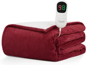 Homemate Heated Blanket Electric Throw - 50"x60" Heating Blanket Throw 1/2/4/6/8 Hours Auto-Off 10 Heat Levels Over-Heat Protection Soft Flannel Sherpa ETL Certification