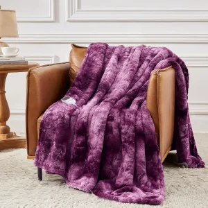 Homemate Heated Blanket Electric Throw - 50x60 Heating Blanket Throw 5 Gears Auto-Off 10 Heat Levels Over-Heat Protection Luxury Faux Fur Sherpa Heater Electric ETL Certification